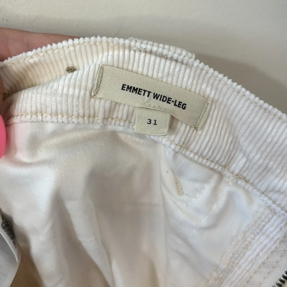 Madewell Emmett 2.0 Wide-Leg Pants in Corduroy Antique Cream Size 12 - Picture 12 of 13